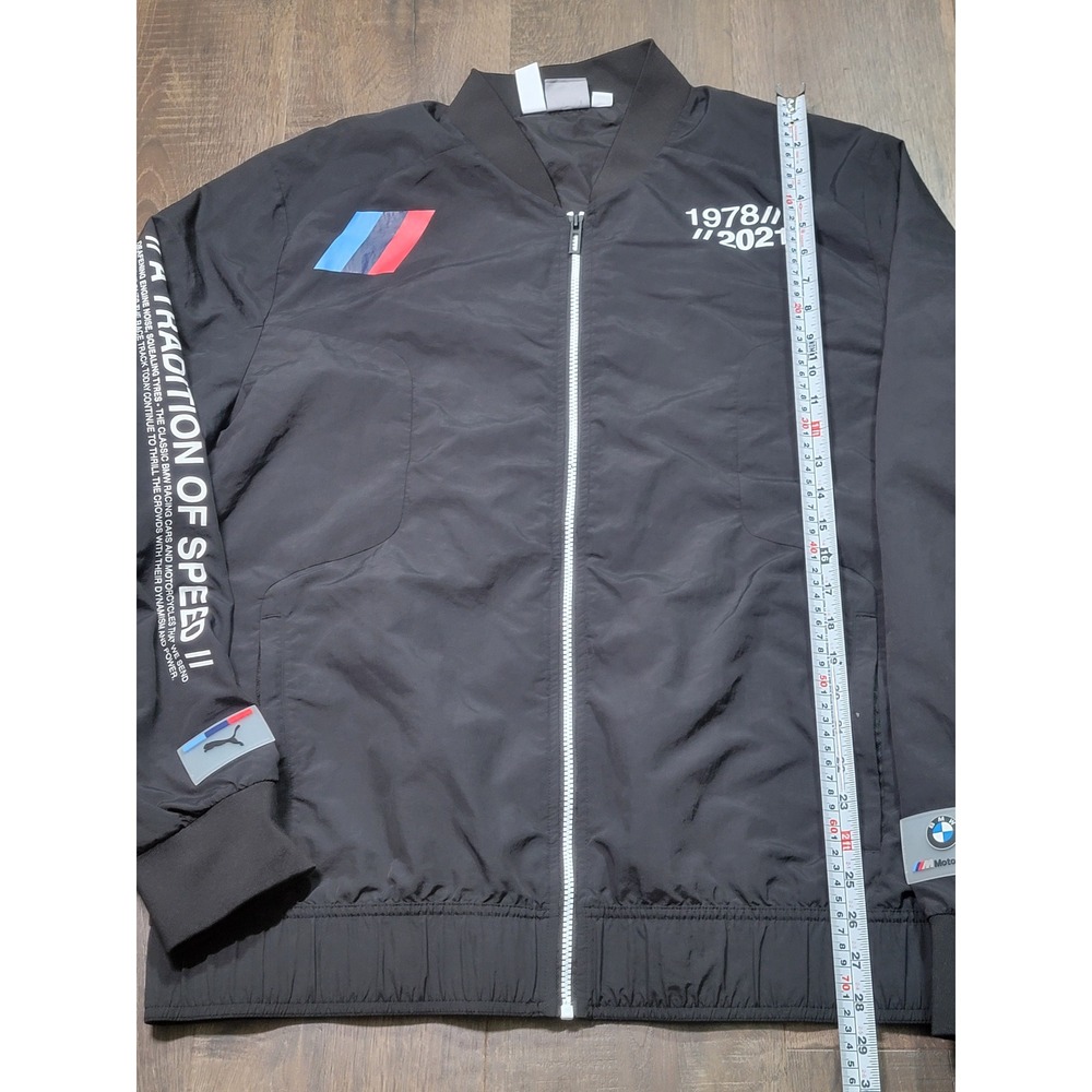 Puma BMW Motorsport Black Bomber‎ Track Jacket Mens XL 599484-01 Tradition Speed